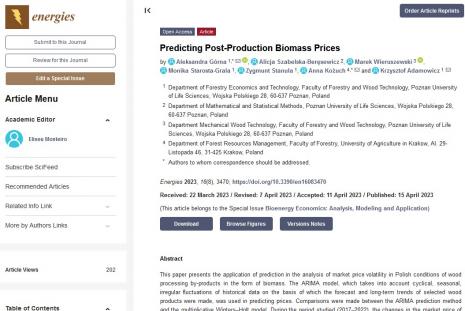 Predicting Post-Production Biomass Prices